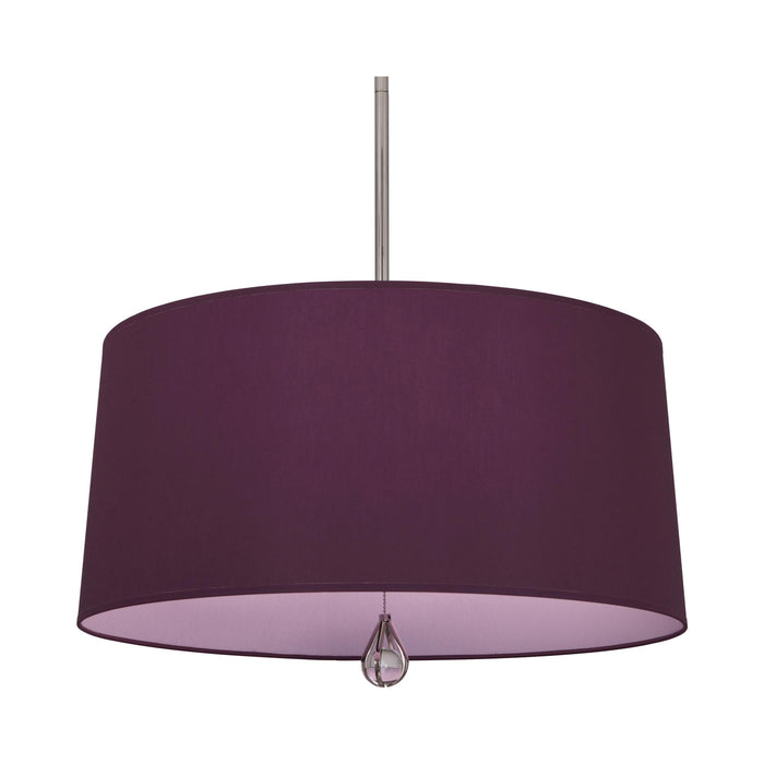 Williamsburg Custis Pendant Light in Polished Nickel/Greenhow Grape/Ludwell Lilac Lining.