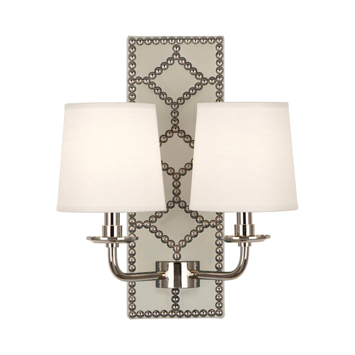 Williamsburg Lightfoot Wall Light in Bruton White/Polished Nickel.