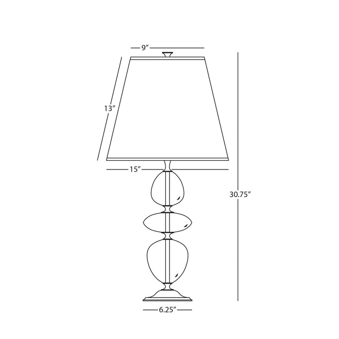 Williamsburg Orlando Table Lamp - line drawing.