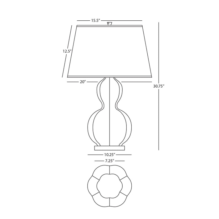 Williamsburg Randolph Table Lamp - line drawing.