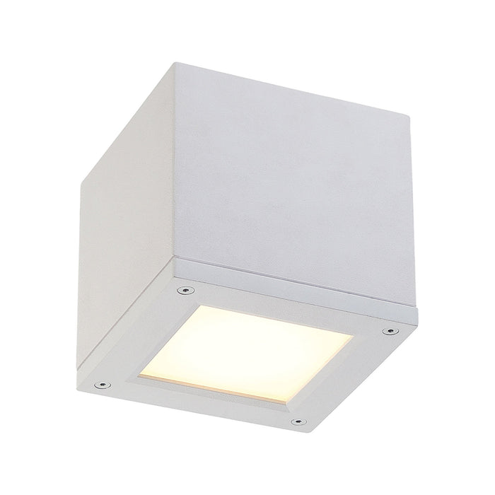 Rubix Outdoor LED Flush Mount Ceiling Light in Brushed Aluminum (Small).