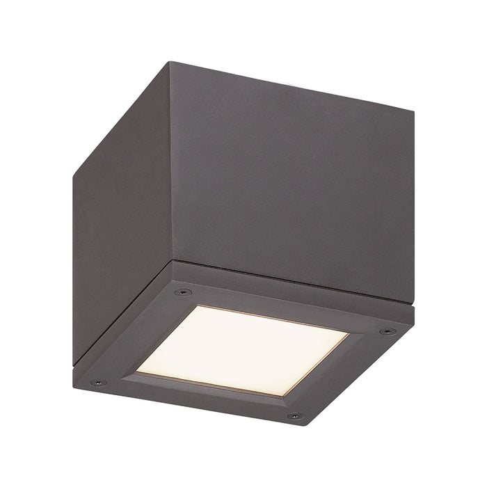 Rubix Outdoor LED Flush Mount Ceiling Light in Bronze (Small).