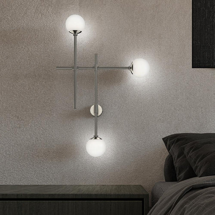 Sabon™ Triple LED Wall Light in bedroom.
