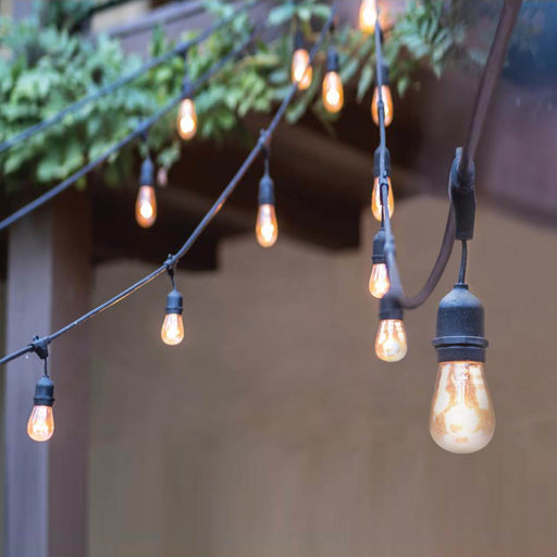 Indoor/Outdoor String Lights in outside area.