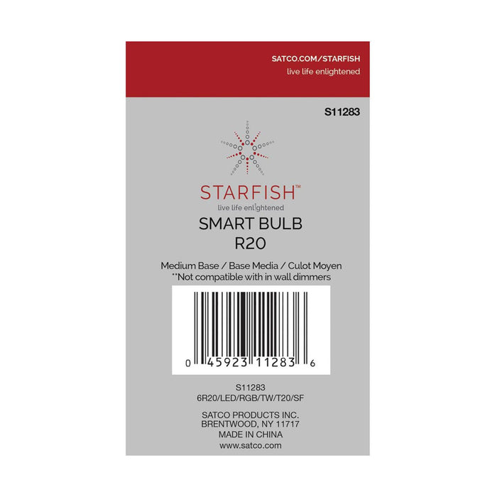 Starfish S11283 - 6 Watts R20 Wifi Smart LED Color-Changing Light Bulb in Detail.