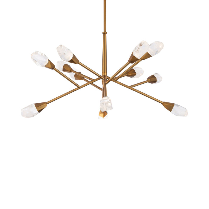 Synapse LED Pendant Light in Aged Brass.
