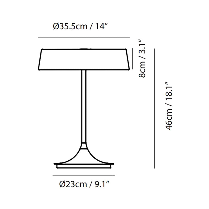 China Table Lamp - line drawing.