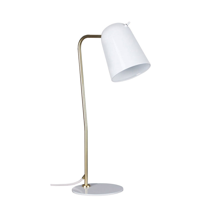 Dobi Table Lamp in White/Brass.