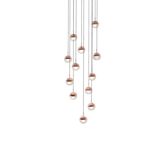 Dora LED Multi Light Pendant Light in Copper (12-Light).