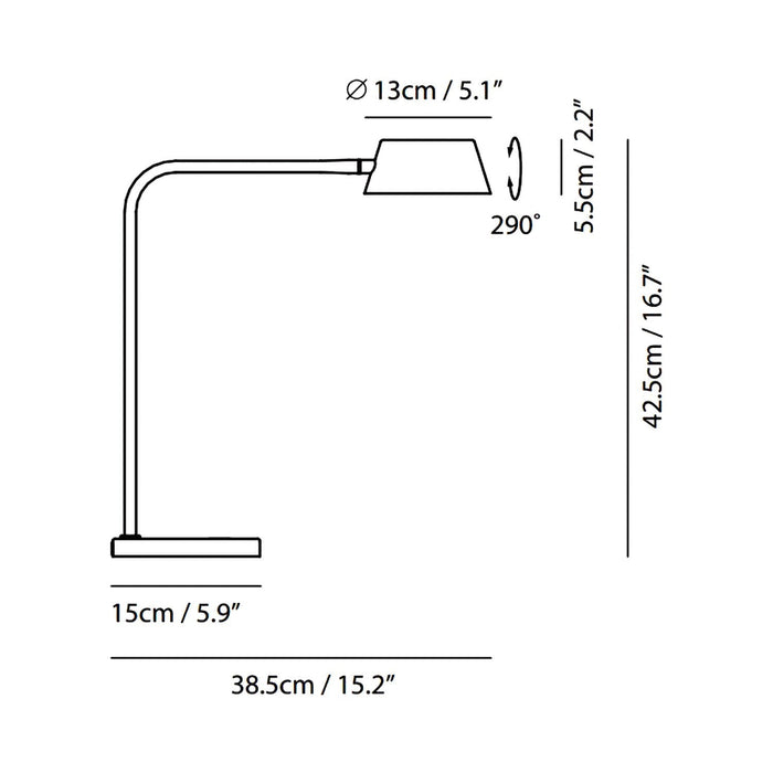OLO LED Table Lamp - line drawing.