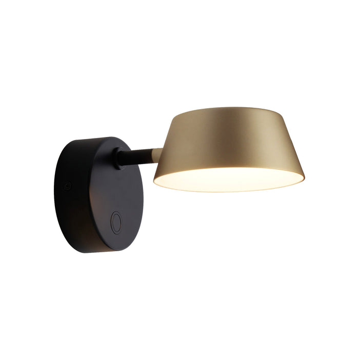 OLO LED Wall Light in Black/Champagne Gold.
