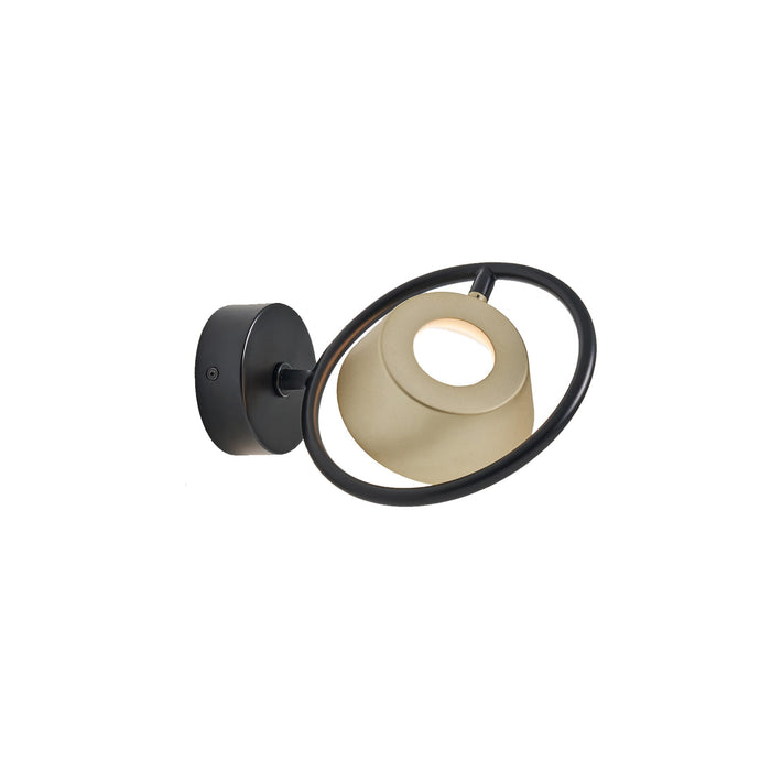 OLO Ring LED Ceiling/Wall Light in Black/Champagne Gold.