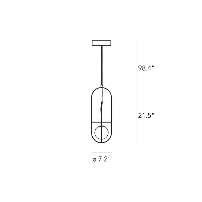 Setareh LED Pendant Light - line-drawing.