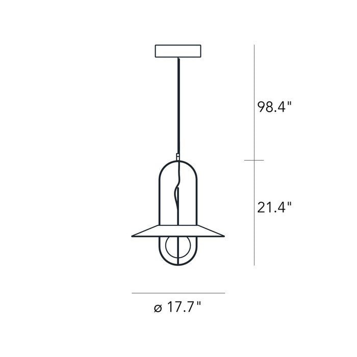 Setareh LED Pendant Light with Diffuser - line-drawing.