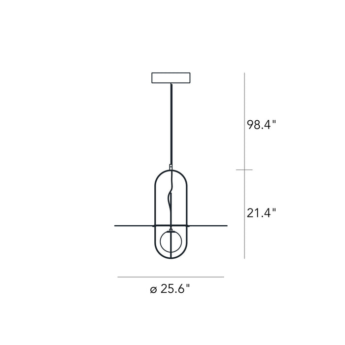 Setareh LED Pendant Light with Diffuser - line-drawing.