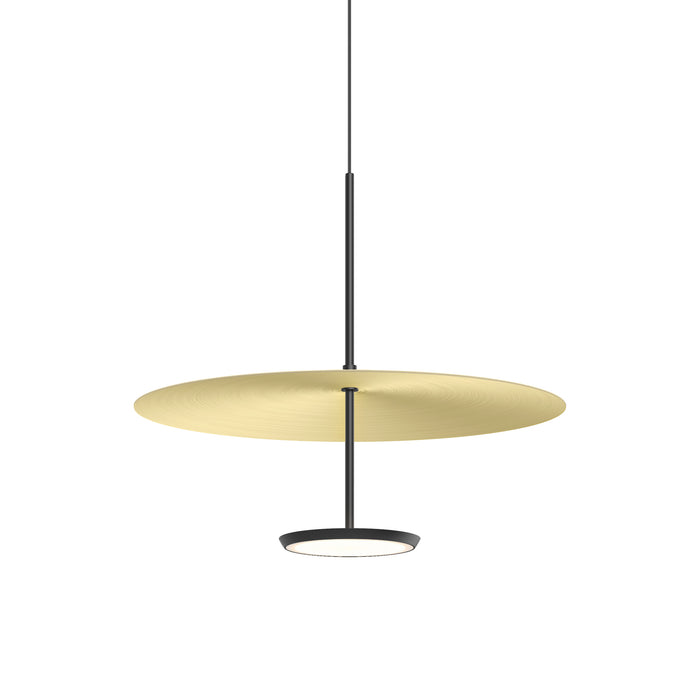 Sky Dome LED Pendant Light in Matte Black Brushed Brass (Small).