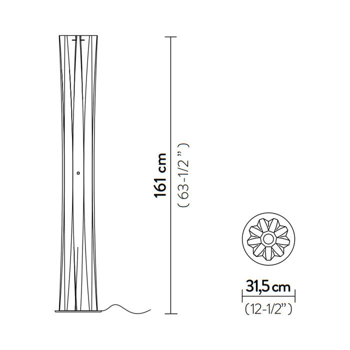Bach LED Floor Lamp - line drawing.
