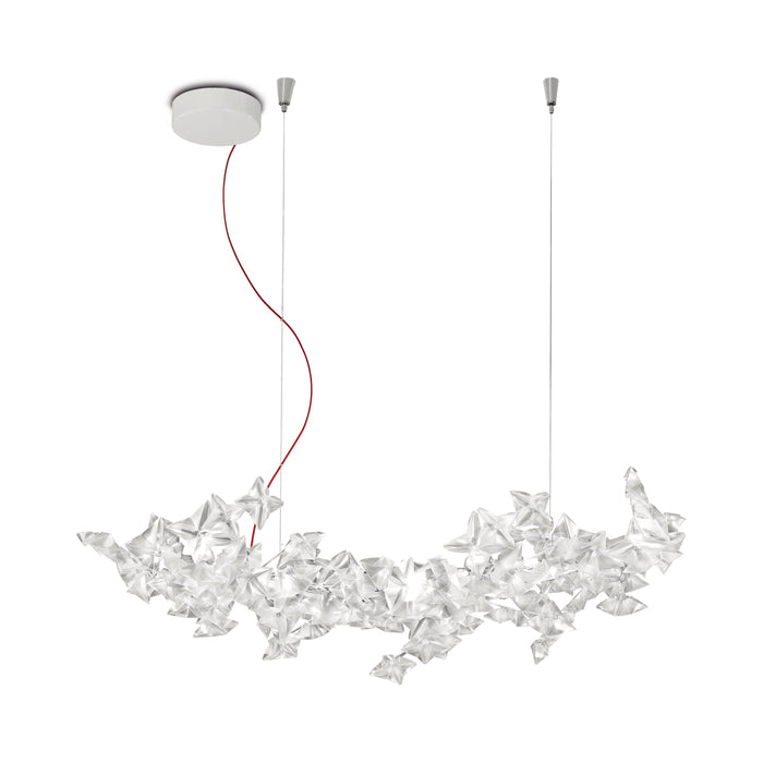 Hanami LED Linear Suspension Light in Red Wire Core (Large).