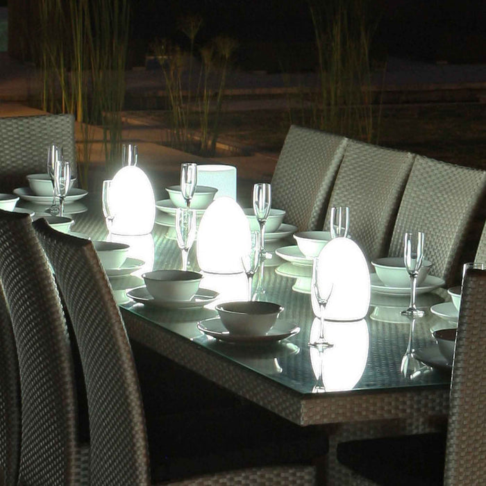 Point Bluetooth Outdoor LED Table Lamp in Outside Area.