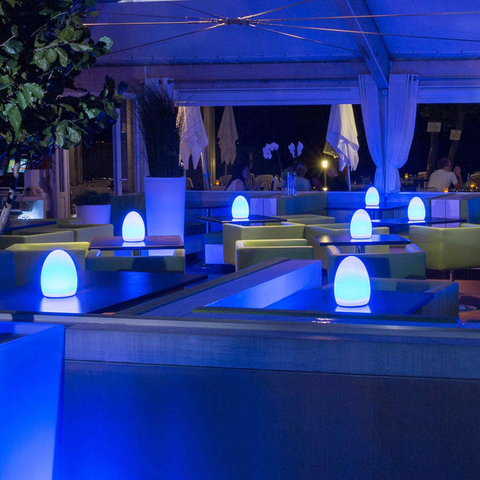 Point Bluetooth Outdoor LED Table Lamp in restaurant.