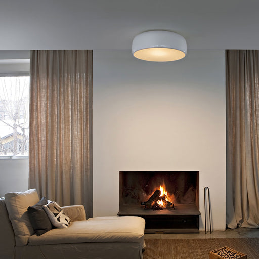 Smithfield C LED Flush Mount Ceiling Light in livingroom.