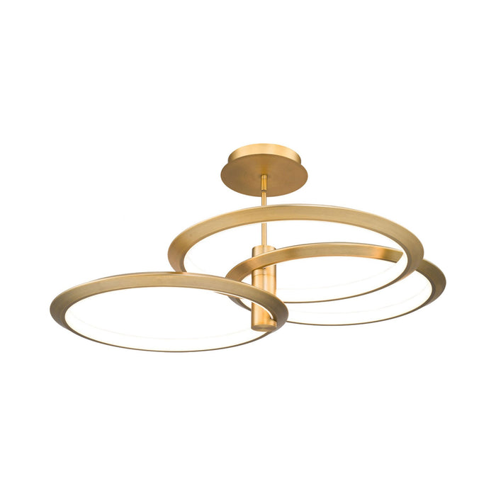 Solaris LED Pendant Light in Aged Brass.