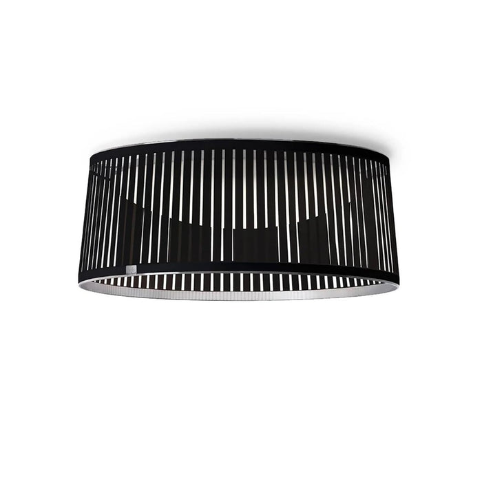 Solis LED Drum Semi Flush Mount Ceiling Light in Black/Small.