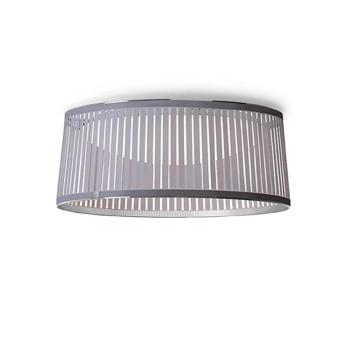 Solis LED Drum Semi Flush Mount Ceiling Light in Silver/Small.