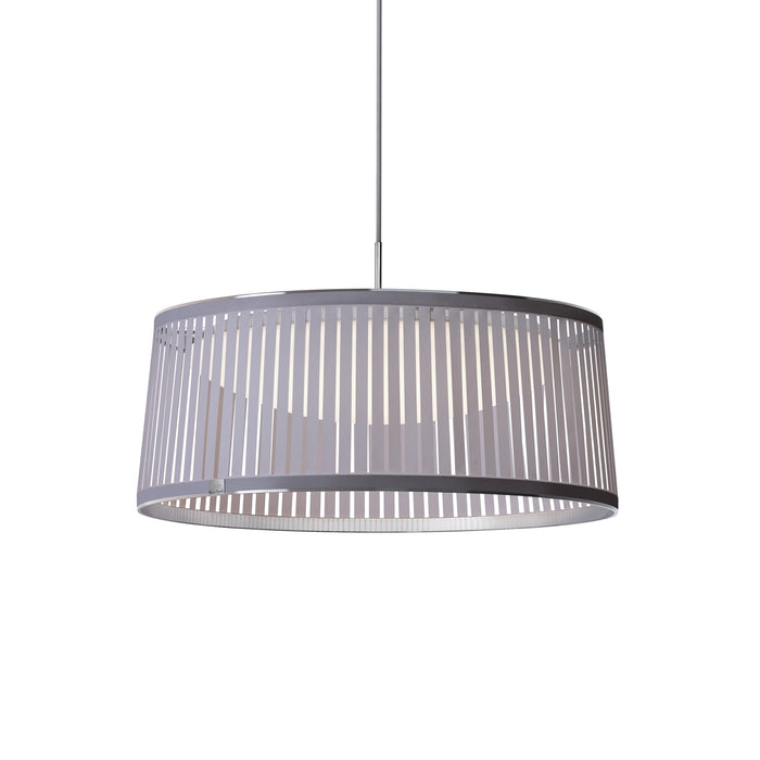 Solis LED Drum Pendant Light in Silver/Small.