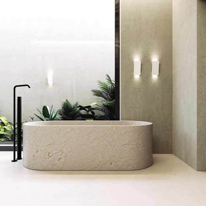 Angled Plane LED Outdoor Wall Light in Bathroom