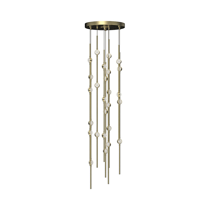 Constellation® Andromeda Round LED Pendant Light in Satin Brass/Clear (26-Light).