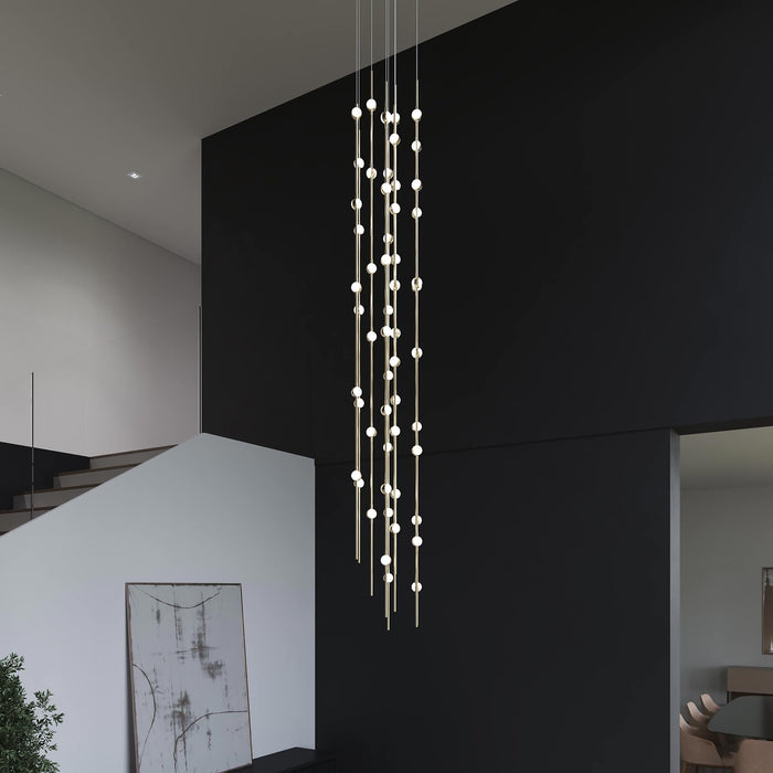 Constellation® Andromeda Round LED Pendant Light in living room.