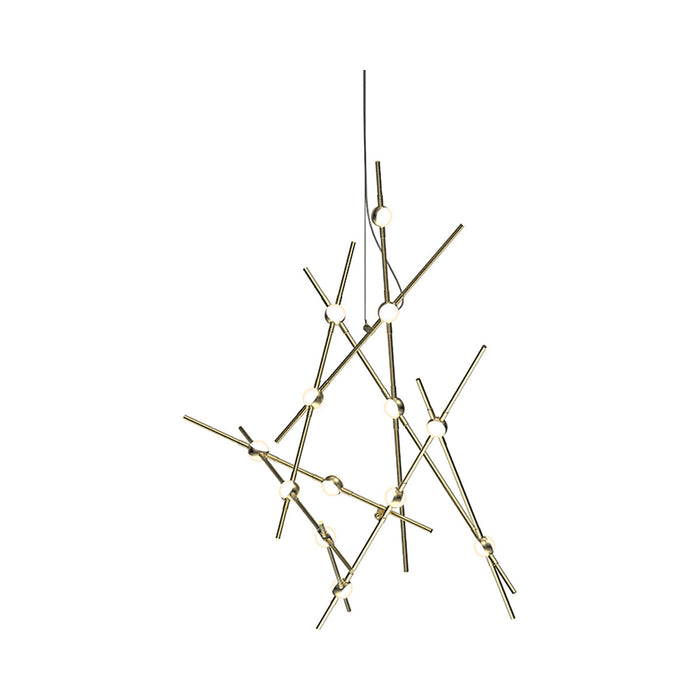 Constellation® Aquila Minor LED Pendant Light in Satin Brass/White.