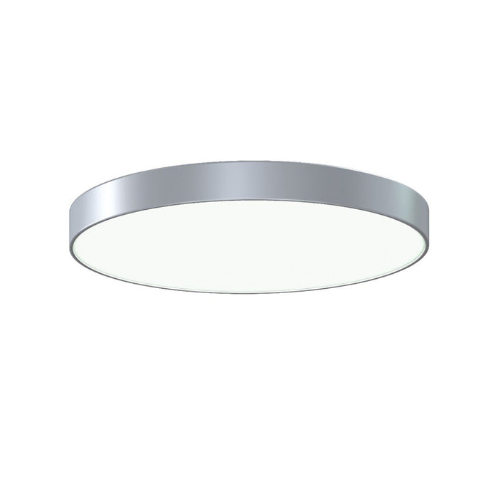 Pi LED Flush Mount Ceiling Light in Bright Satin Aluminum (24-Inch).
