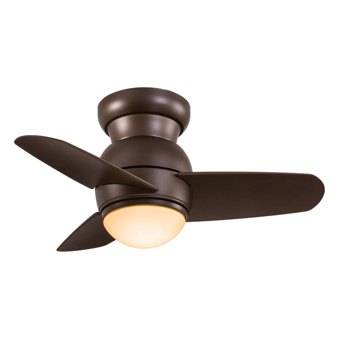 Spacesaver LED Ceiling Fan in Oil Rubbed Bronze / Tinted Opal.