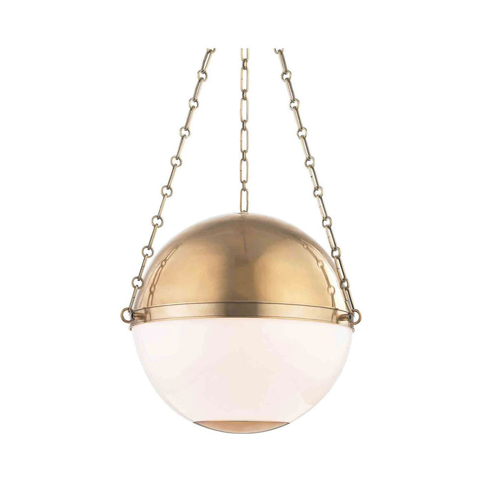 Sphere No.2 Pendant Light in 3-Light/Aged Brass.