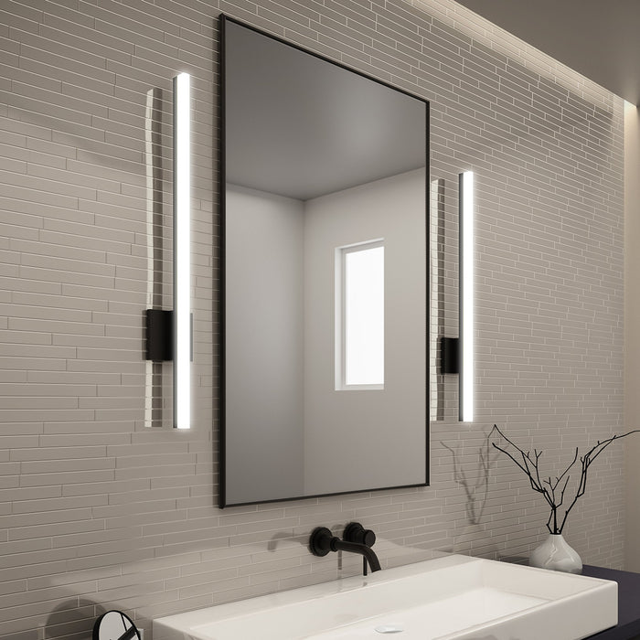 Stiletto LED Bath Vanity Light in bathroom.