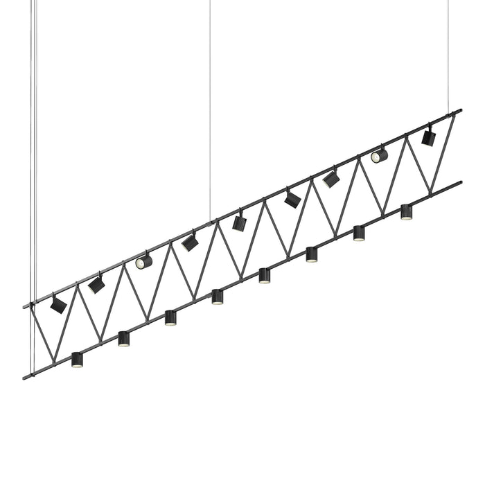 Suspenders® Flat Truss Linear LED Suspension Light (Power Precise Bar-Mounted Cylinder).