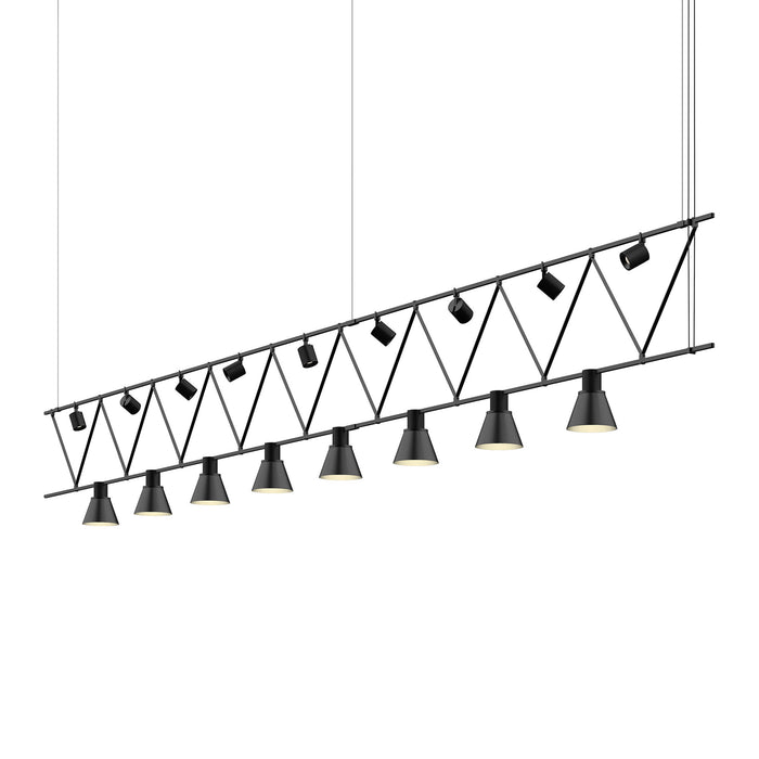 Suspenders® Flat Truss Linear LED Suspension Light (Power Precise Cylinder with Cone Trims).