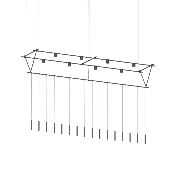 Suspenders® Triangle Truss Linear LED Suspension Light (Monoline Thin Cylinder Pends).
