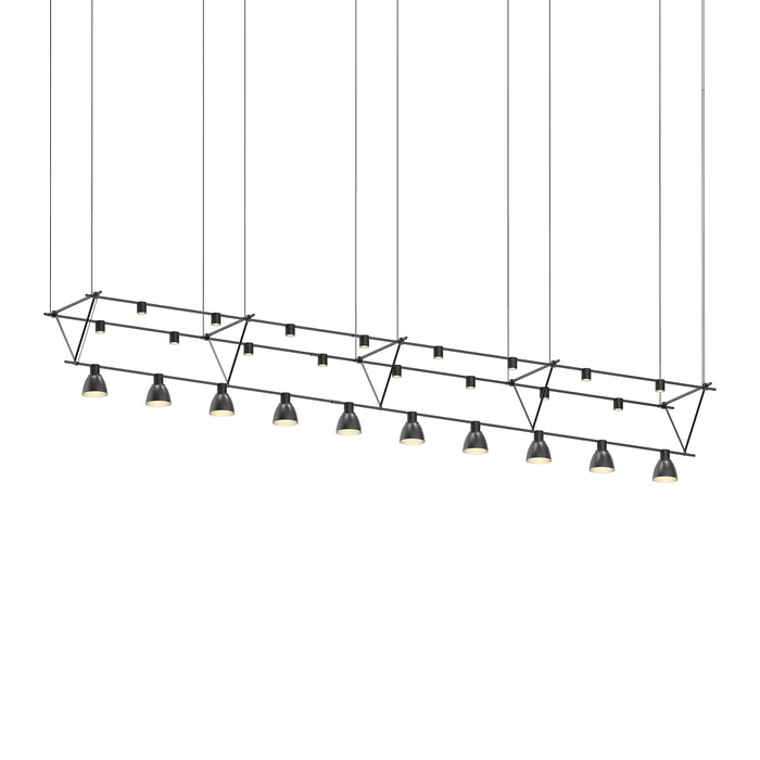 Suspenders® Triangle Truss Linear LED Suspension Light (Power Precise Cylinder with Bell Trims).