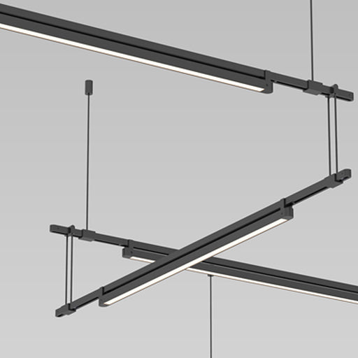 Suspenders® Zig Zag LED Pendant Light with Light Bar Luminaires in Detail.