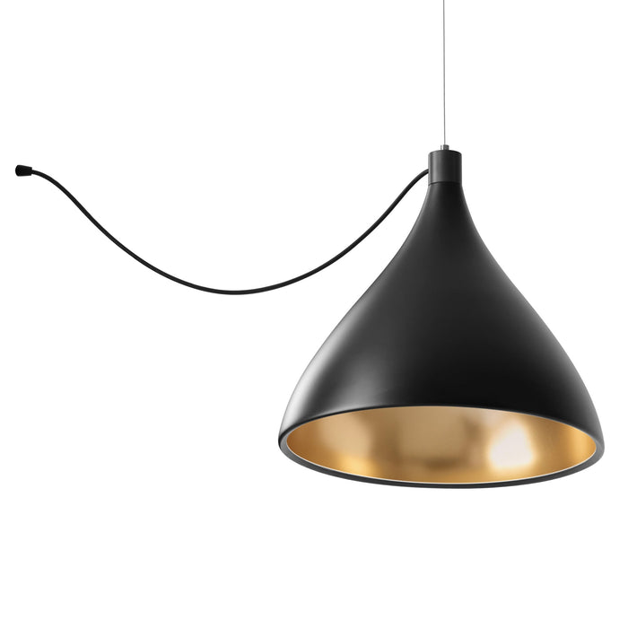 Swell LED String Pendant Light in Black/Brass (XL Medium).