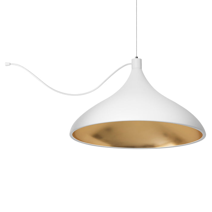 Swell LED String Pendant Light in White/Brass (XL Wide).