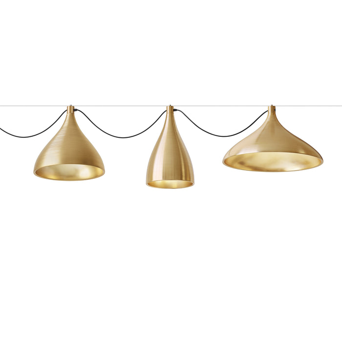 Swell LED String Mixed Pendant Light in Brass/Brass.
