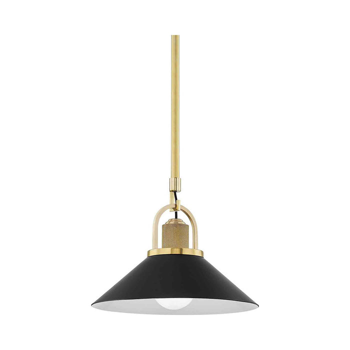 Syosset Pendant Light in Small/Aged Brass/Black.