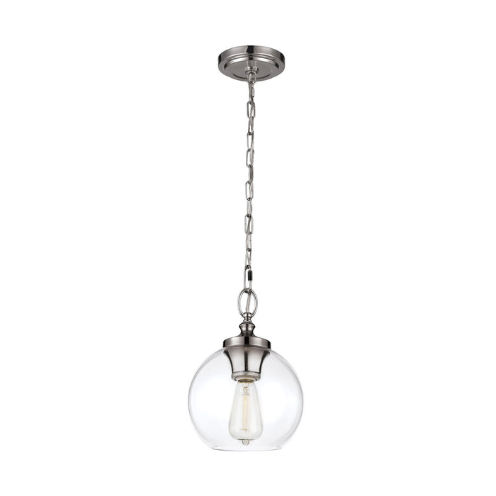 Tabby Pendant Light in Small/Polished Nickel.