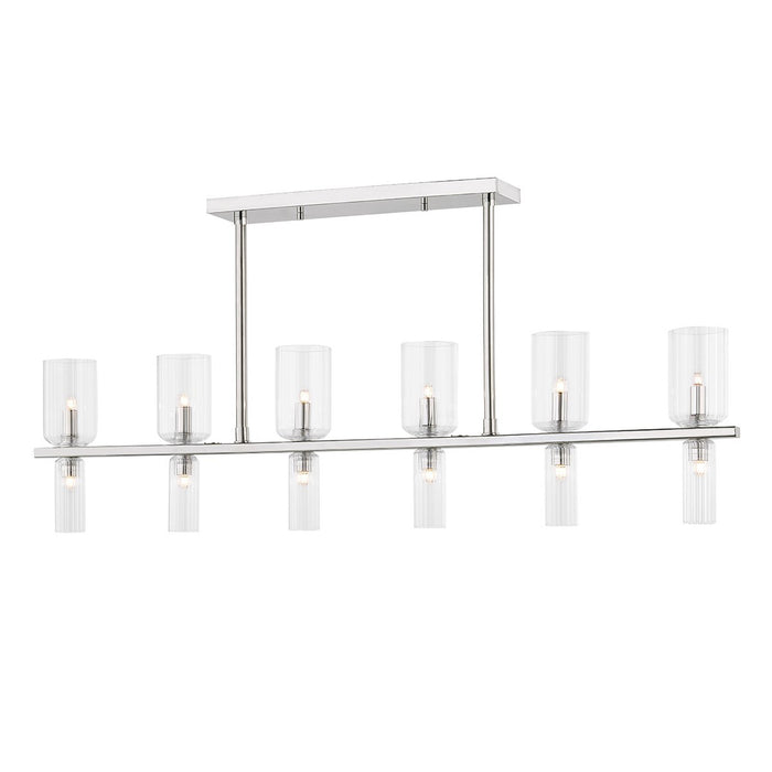 Tabitha Linear Suspension Light in Polished Nickel.