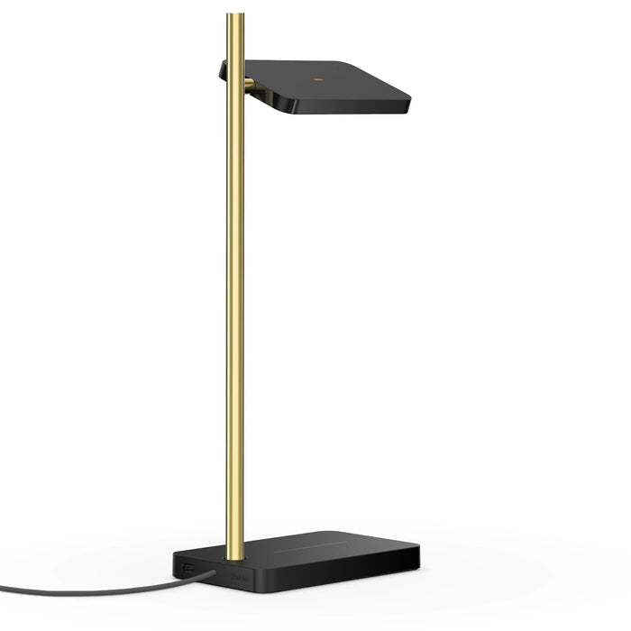 Talia LED Table Lamp in Black and Brass.