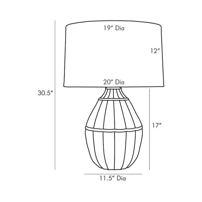 Tangier Table Lamp - line drawing.